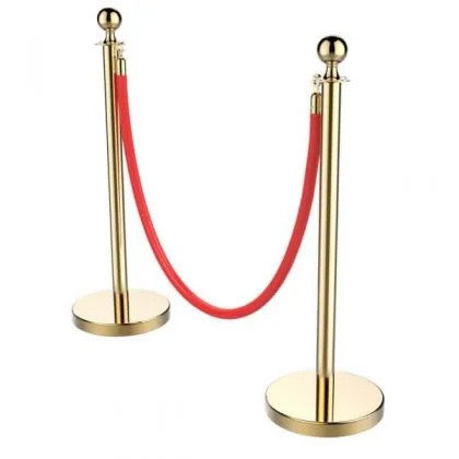 Trụ chắn inox mạ vàng dây nhung đỏ